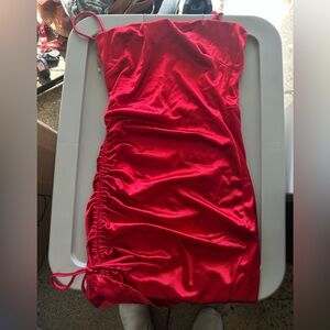 Sleek Red Satin Dress